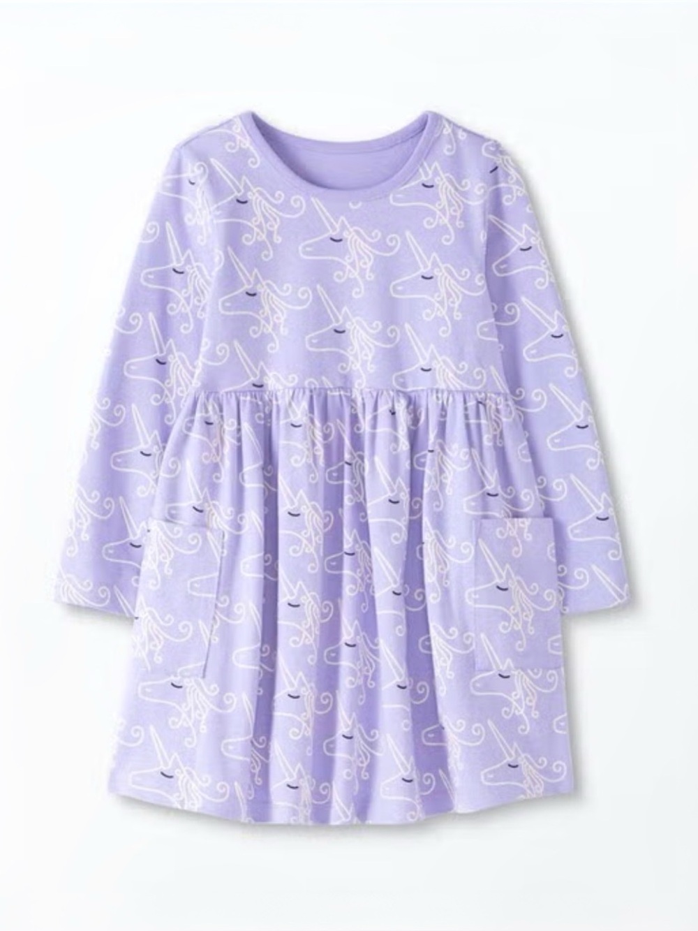 HANNA ANDERSSON GIRLS LONG SLEEVE PRINT POCKET DRESS